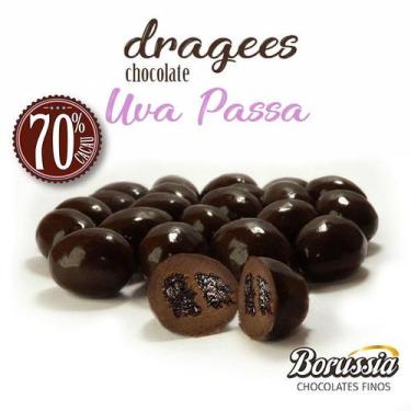 Imagem de Confeito De Uva Passa Com Chocolate 80% Cacau Borússia Chocolates