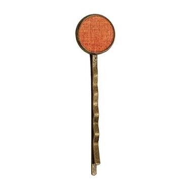 Imagem de Tecido Marrom Linho Abstrato Retrô Metal Hair Bobby Pin Headwear