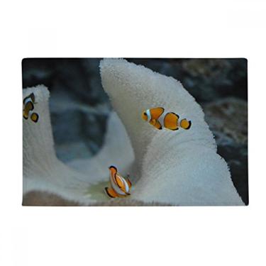 Imagem de DIYthinker Tapete para porta de banheiro com imagem natural de peixe, peixe, palhaço, oceano, tapete antiderrapante