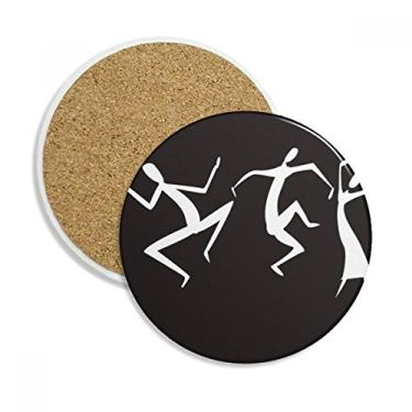 Imagem de Caneca de porta-copos com estampa abstrata do Egito Antigo Caneca de proteção de mesa Pedra absorvente