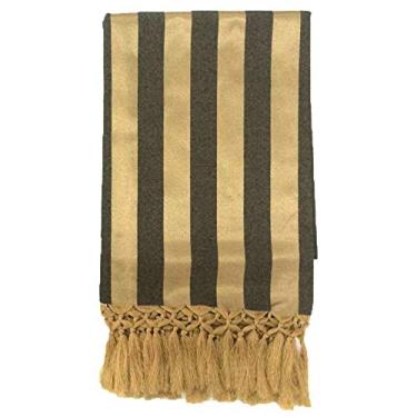 Imagem de Manta de Sofá Jacquard Preto com Dourado 190x140