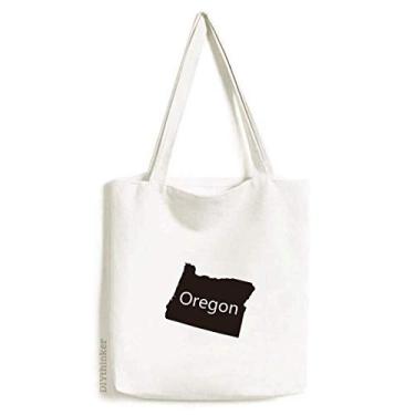 Imagem de Oregon – Bolsa de lona com mapa dos Estados Unidos da América