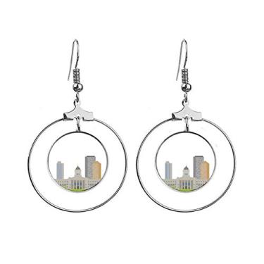 Imagem de Brincos da moda com pontos de referência e cidades do Canadá com argola pendurada, joia circular