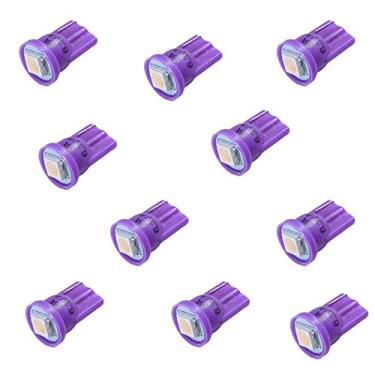 Imagem de PA 10 peças #555 T10 1SMD LED anabela Pinball Lâmpada de visão superior roxo - 6,3 V