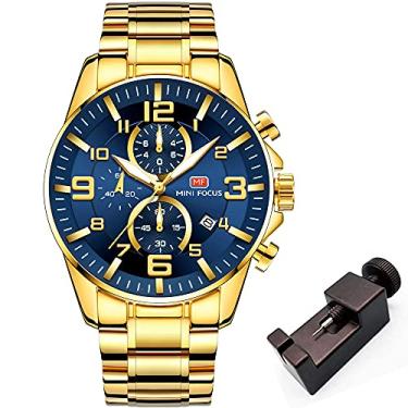Imagem de MINI FOCUS Relógio Dourado Masculino Aço Inoxidável