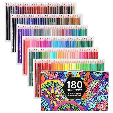 Imagem de Lápis de cor de madeira, 180 lápis de aquarela para livros de colorir de adultos, esboços, pintura