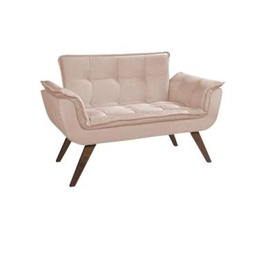 Imagem de Poltrona Namoradeira Perola Pe Palito Bege Claro - Moveis Aguias