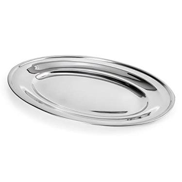 Imagem de Gourmet Mix Travessa Oval Rasa Aço Inox 25 cm Acabamento Premium em Alto Brilho para Servir com Elegância