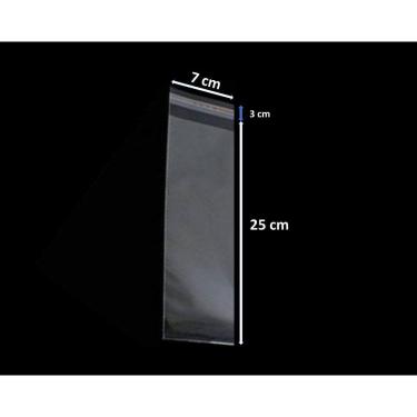 Imagem de Saco 7x25 Adesivado Saquinho Plástico Transparente 500 Unidades