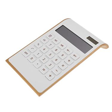 Imagem de TEHAUX calculadora solar energia solar calculadora de mesa crianças mini acessórios digital calculadora básica portátil calculadora básica profissional maior mesa de plástico branco
