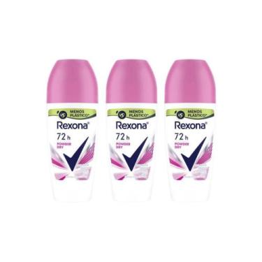 Imagem de Desodorante Roll-On Rexona 50ml Feminino Powder - Kit C/3Und