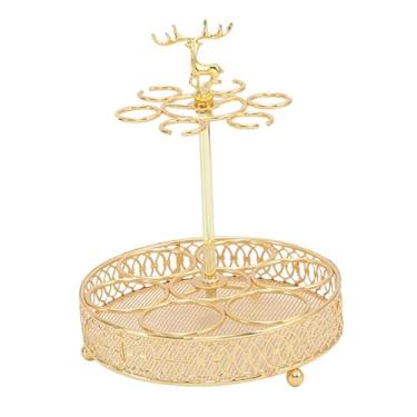 Imagem de ＫＬＫＣＭＳ Bandeja de copo de vidro rack cocktail suporte de vidro ferro expositor stemware prateleira de armazenamento organizador de produtos vidreiros para, redondo