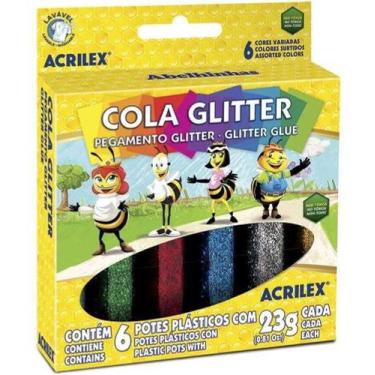 Imagem de Cola Glitter Caixa Com 6 Cores De 23G Cada - Acrilex