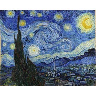 Imagem de Noite Estrelada de Vincent van Gogh - 30x38 - Tela Canvas Para Quadro