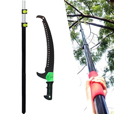 Imagem de Serra de poda para podador de árvores Manual extensível de 6,5-18 pés em liga de alumínio Serra de poda para podador de árvores longo Ferramentas de poda de árvores de alto alcance para galhos com m