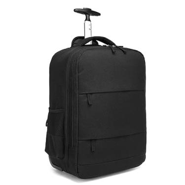 Imagem de seyfocnia Mochila com rodinhas para laptop de 43 cm, mochila de viagem com rodas, aprovada por voos, mulheres e homens, A - Preto, Large, Tendência