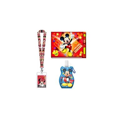 Imagem de Magical Memories Collection Livro de autógrafos 2022 e caneta, cordões para crianças e conjunto de chaveiro de garrafa de água do Mickey, Vermelho, tamanho �nico