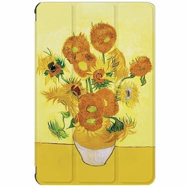 Imagem de Berkin Arts Capa Samsung Galaxy compatível com Tab S6 Lite 10,4 polegadas modelo SM-P610/P613/P615/P619 capa dobrável com suporte triplo flores amarelas pós-impressionismo (girassol por Van Gogh)