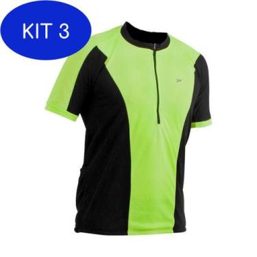 Imagem de Kit 3 Camisa Ciclista Modelo Tornado Ii Unissex Com Ziper - Poker