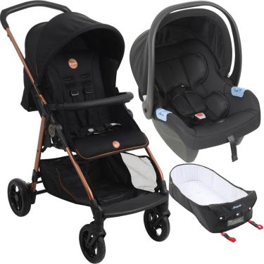 Imagem de Carrinho de Bebe com Bebe Conforto e Moises Burigotto Lui Cobre