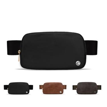 Imagem de Bolsa de cinto de couro pochete para mulheres e homens, bolsas transversais para mulheres, bolsas de cintura modernas com alça ajustável, Preto, Medium, Tendência