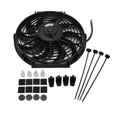Imagem de 1 CONJUNTO Ventilador Preto 30.5 cm Ventilador Universal Slim Radiador Elétrico Motor Ventoinhas de Refrigeração Push Pull 12V com Suportes de Montagem e Kit de Correias de Amarração