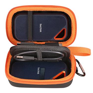 Imagem de Mchoi Estojo de transporte rígido serve para 2 unidades SanDisk Extreme Portable SSD externo 500GB/1TB/2TB, estojo de armazenamento portátil EVA à prova de choque, apenas capa