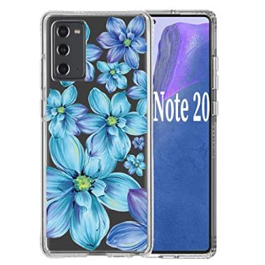 Imagem de Micger Capa transparente para Galaxy Note 20 com floral capa de telefone antiarranhões de grau militar à prova de choque TPU bumper 6,7 polegadas flor capa protetora para telefone