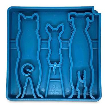 Imagem de SodaPup Waiting Dogs eTray – Alimentador de enriquecimento durável feito nos EUA de material não tóxico, seguro para animais de estimação, seguro para alimentos para estimulação mental, calmante, desaceleração da alimentação, digestão saudável e muito mais