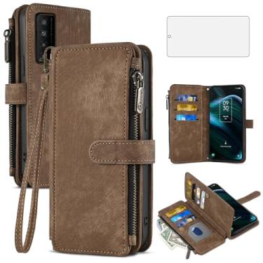 Imagem de Asuwish Capa de telefone para TCL Stylus 5G 2022 capa carteira e protetor de tela de vidro temperado couro flip suporte suporte cordão robusto acessórios de celular TLC Stylo G5 6.81 T779W mulheres
