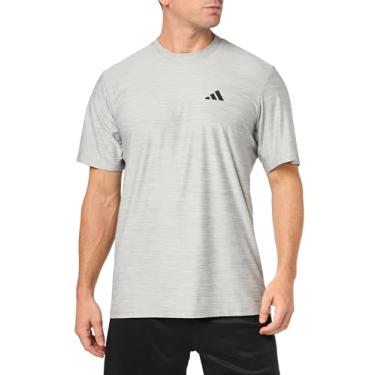 Imagem de adidas Camiseta masculina Essentials Stretch Training, Cinza liso/branco/preto, 3G