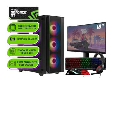 Imagem de PC Gamer Completo Alligator Shop Intel i7 3770, GeForce GT 730 4GB, Memoria 8GB DDR3, SSD 240GB, Monitor 18 Polegadas