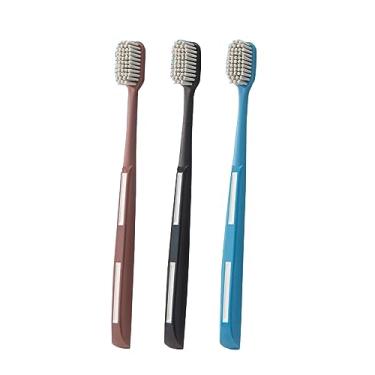 Imagem de RYZGOJV Escovas de dentes premium embaladas individualmente, cerdas de nylon macias multicoloridas, escovas de limpeza para dentes sensíveis e gengivas recuadas, 3 peças-B01