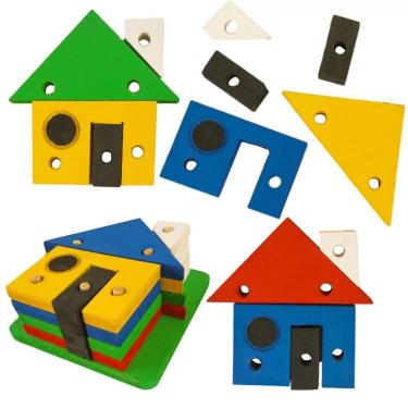 Imagem de Casinha Geométrica De Madeira