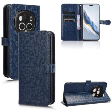 Imagem de Kukoufey Capa de couro compatível com Honor Magic6 Pro, capa de telefone de couro PU capa flip compatível com Honor Magic 6 Pro 5G BVL-AN16 capa azul