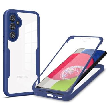 Imagem de 360 Clear Case para Samsung Galaxy A54 5G A34 5G A24 4G A14 4G 5G A04 A72 A22 A32 4G 5G Capa de telefone de proteção total à prova de choque, azul, para A72