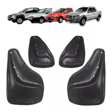 Imagem de Kit Aparabarro Lameiro (Parabarro) Dianteiro e Traseiro Adaptável Strada Aplicação G1 G2 G3 G4 nos anos 1998 1999 2001 2002 2003 2004 2005 2006 2007 2008 2009 2010 2011 2012 2013 2014 2015 4 Peças