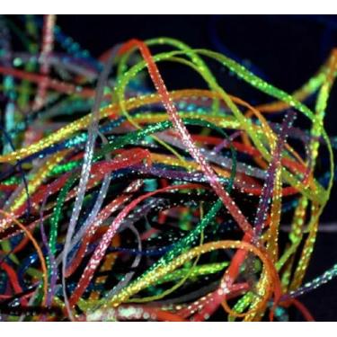 Imagem de YJIUYUANQ Materiais de amarração de moscas Trança de diamante plano para Emergers Nymph Shrimp Scud Streamer Pike, 4 jardas/cor, 10 cores, como mostrado