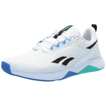 Imagem de Reebok Tênis masculino Nanoflex Trail 2, Calçado branco/preto/verde desencadeado, 43