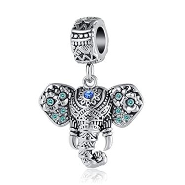 Imagem de MZC Jewelry Elefante borboleta cachorro gato estampa de pata panda abelha animal berloque contas para pulseiras pandora mulheres mãe avó irmã presente, Cobre, Cobre