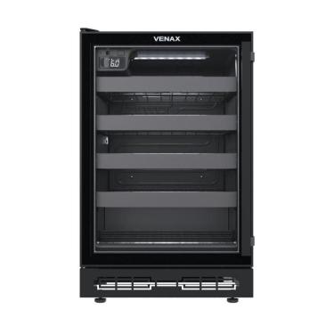 Imagem de Adega Venax Cave In 100 Porta Invertida 82L Com Opção De Embutir Preto Fosco 127V