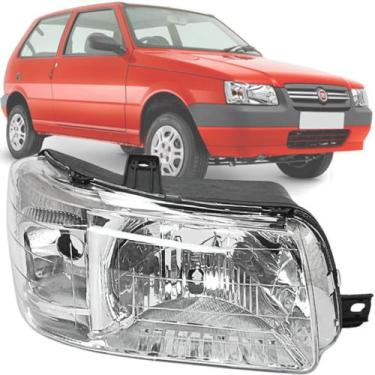 Imagem de Farol Mascara Fundo Cromado Direito Passageiro Carona Fiat Uno Mille F