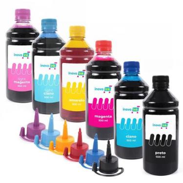 Imagem de Kit 6 Tintas Compatível Epson L1300 500ml Inova Ink