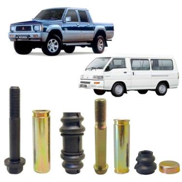 Imagem de Kit parafuso pino guia pinça freio dianteiro l200 e l300 quadrada 1986