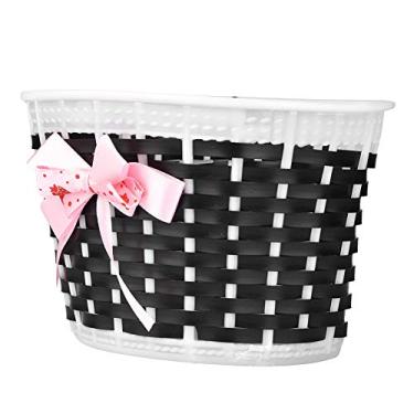 Imagem de Cesta de Scooter Infantil, Suporte Frontal para Compras de Bicicleta para Crianças e Meninas Com Lindo Laço, Resistente e Durável, Fácil Instalação e Cuidado, Resistência Ao