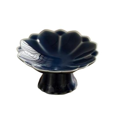 Imagem de XLWLLNJ Tigela de Frutas com Base, Tigela de Pedestal Decorativo, Expositor de Sobremesas, Bandeja de Frutas para Fazenda, Sala de Estar, Azul