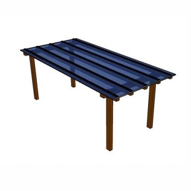 Imagem de Kit Policarbonato Azul 4mm 2,00m x 6,00m - Perfis Naturais - RM Polica
