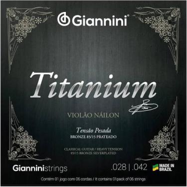 Imagem de Encordoamento Para Violão Nylon 6 Cordas TITANIUM Bronze 85/15 GENWTA 