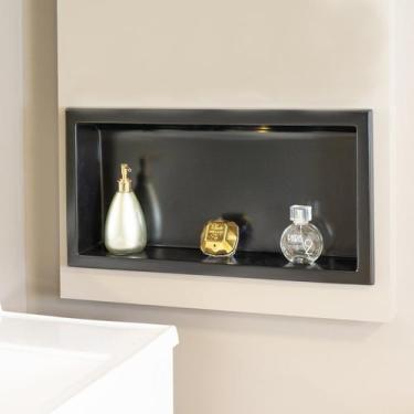 Imagem de Nicho Para Banheiro Mármore Sintético 63x10x33cm - Móveis Bosi