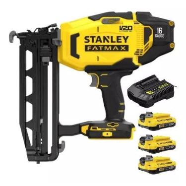 Imagem de Pinador 20v Scn616d1k Com 3 Baterias mais Carregador E Maleta Stanley